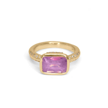 18K Atlantic "Unicorn" Ring with Pink Sapphire and Diamonds Engagement Ring Page Sargisson 