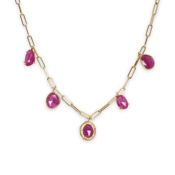 18K Five Stone Necklace in Ruby Necklace Page Sargisson 
