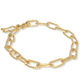 18K Carved Small Paperclip Link Bracelet Bracelet Page Sargisson 