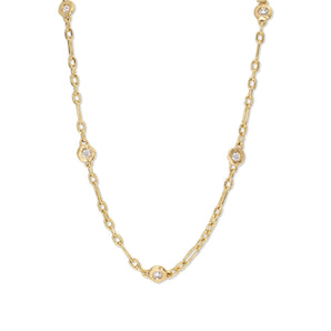 18K Diamonds by the Yard Necklace - Mixed Link 9 Diamonds Necklaces Page Sargisson 