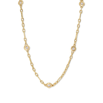 18K Diamonds by the Yard Necklace - Mixed Link 9 Diamonds Necklaces Page Sargisson 