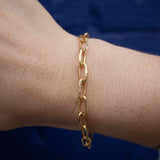 18K Carved Small Paperclip Link Bracelet Bracelet Page Sargisson 