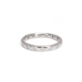 Platinum Smooth Wedding Band with Diamonds - 3mm Wedding Band Page Sargisson 