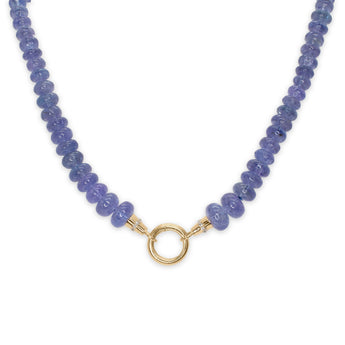 18K Beaded Strand with Diamond Caps in Tanzanite Page Sargisson 
