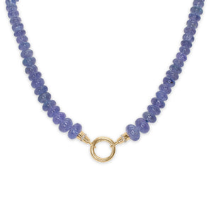 18K Beaded Strand with Diamond Caps in Tanzanite Page Sargisson 