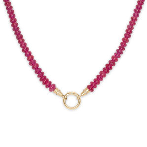 18K Beaded Strand with Diamond Caps in Ruby Page Sargisson 