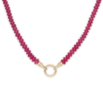 18K Beaded Strand with Diamond Caps in Ruby Page Sargisson 