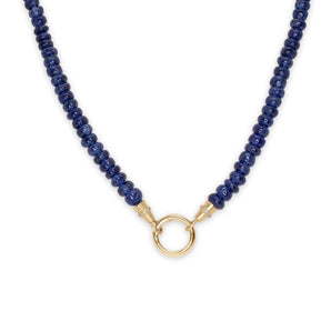 18K Beaded Strand with Diamond Caps in Blue Sapphire Page Sargisson 