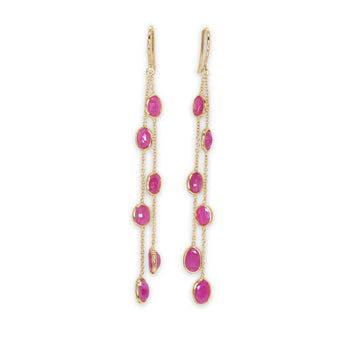 18K Multi Drop Ruby Earrings Earrings Sarraf Jewelers 