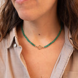 18k Strand Necklace in Emerald with Charm Holder Necklace Page Sargisson 