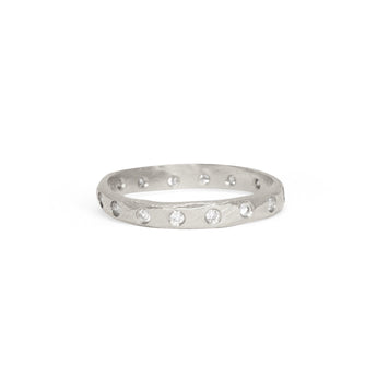 Platinum Carved Wedding Band with Diamonds - 3mm Wedding Band Page Sargisson 