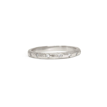Platinum Carved Diamond Band 2mm wedding bands Page Sargisson 