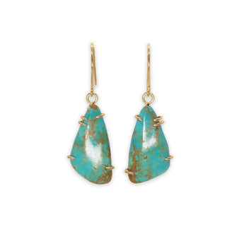 18K Small Turquoise Prong Earrings Earrings Page Sargisson 
