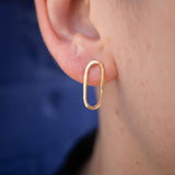 18K Carved Large Paperclip Studs Earrings Page Sargisson 