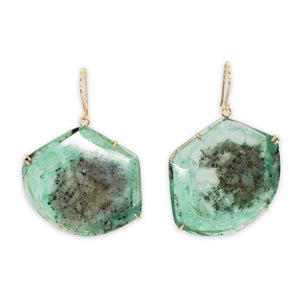 18K Faceted Emerald Prong Earrings LG Earrings Page Sargisson 