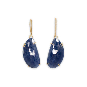 18K Faceted Opaque Blue Sapphire Prong Earrings Earrings Page Sargisson 