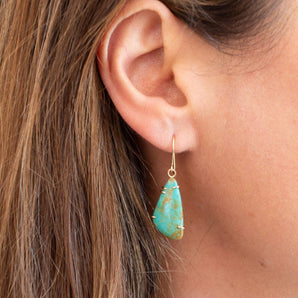 18K Small Turquoise Prong Earrings Earrings Page Sargisson 