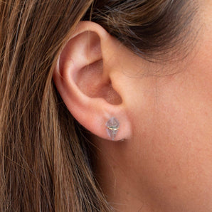 10K Kite Stud Earrings in Blue Topaz Earrings Rava Small 