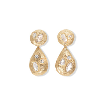 18K Carved Diamond Cocktail Earrings Earrings Page Sargisson 