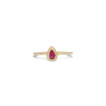 18K Teardrop Ring in Ruby Rings Page Sargisson 