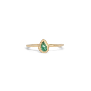 18K Teardrop Ring in Emerald Rings Page Sargisson 