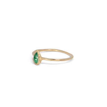 18K Teardrop Ring in Emerald Rings Page Sargisson 