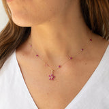 14K Flower Charm with Rubies Necklaces Page Sargisson 