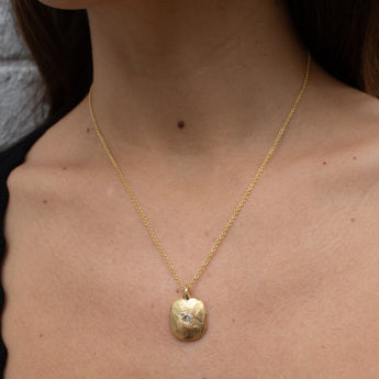 18K Cushion Diamond Tablet Necklace Necklace Page Sargisson 