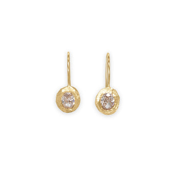 18k Smith Oval Diamond Fixed Hook Earrings- 1CT Earrings Page Sargisson 