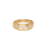 18K Carved Triple Rose Cut Diamond Ring - 0.40CT Rings Page Sargisson 