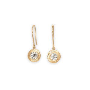 18K Smith Round Diamond Drop Earrings - 1.04CT