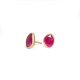 18K Freeform Smooth Stud Earrings - Ruby Earrings Page Sargisson 