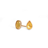 18K Freeform Smooth Stud Earrings - Yellow Sapphire Earrings Page Sargisson 