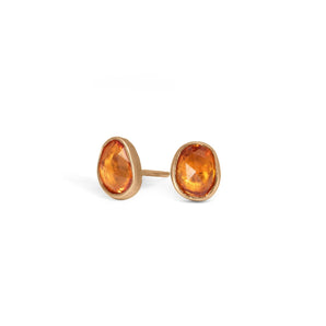 18K Freeform Smooth Stud Earrings - Orange Sapphire Earrings Page Sargisson 