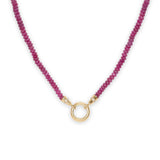 18K Beaded Chain Necklace with Diamond Caps in Opaque Ruby Necklace Page Sargisson 