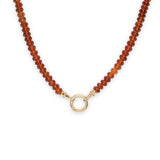 18K Beaded Chain Necklace with Diamond Caps in African Garnet Necklace Page Sargisson 