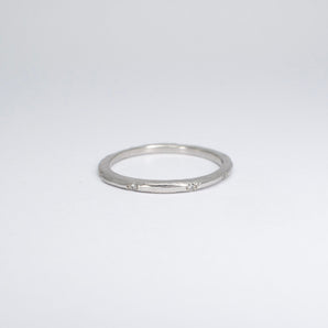 SALE - Platinum Carved Skinny Band with Diamonds *Discontinued Version* Hidden Page Sargisson 