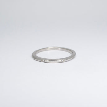 SALE - Platinum Carved Skinny Band with Diamonds *Discontinued Version* Hidden Page Sargisson 