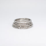 SALE - Platinum Carved Skinny Band with Diamonds *Discontinued Version* Hidden Page Sargisson 