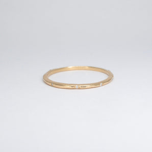 SALE - 18K Gold Carved Skinny Knife Edge Band with Diamonds *Discontinued Version* Hidden Page Sargisson 