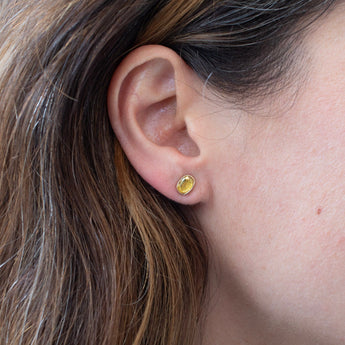18K Freeform Smooth Stud Earrings - Yellow Sapphire Earrings Page Sargisson 