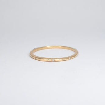 SALE - 18K Gold Carved Skinny Knife Edge Band with Diamonds *Discontinued Version* Hidden Page Sargisson 