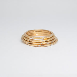 SALE - 18K Gold Carved Skinny Knife Edge Band with Diamonds *Discontinued Version* Hidden Page Sargisson 