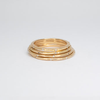 SALE - 18K Gold Carved Skinny Knife Edge Band with Diamonds *Discontinued Version* Hidden Page Sargisson 