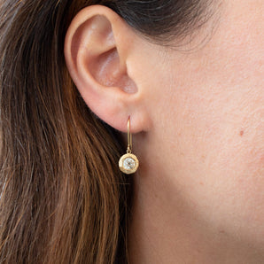 18K Smith Round Diamond Drop Earrings - 1.04CT