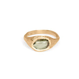 18K Signet Ring in Pale Green Sapphire - Oval Rings Page Sargisson 