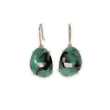 18K Faceted Emerald Bell Shaped Prong Earrings Earrings Page Sargisson 