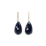 18K Faceted Pear Blue Sapphire Prong Earrings Earrings Page Sargisson 