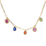 18K Five Stone Necklace in Rainbow Sapphire and Ruby Necklaces Page Sargisson 