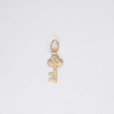 SALE - 10K Key Charm Pendant with Diamonds Hidden Page Sargisson 